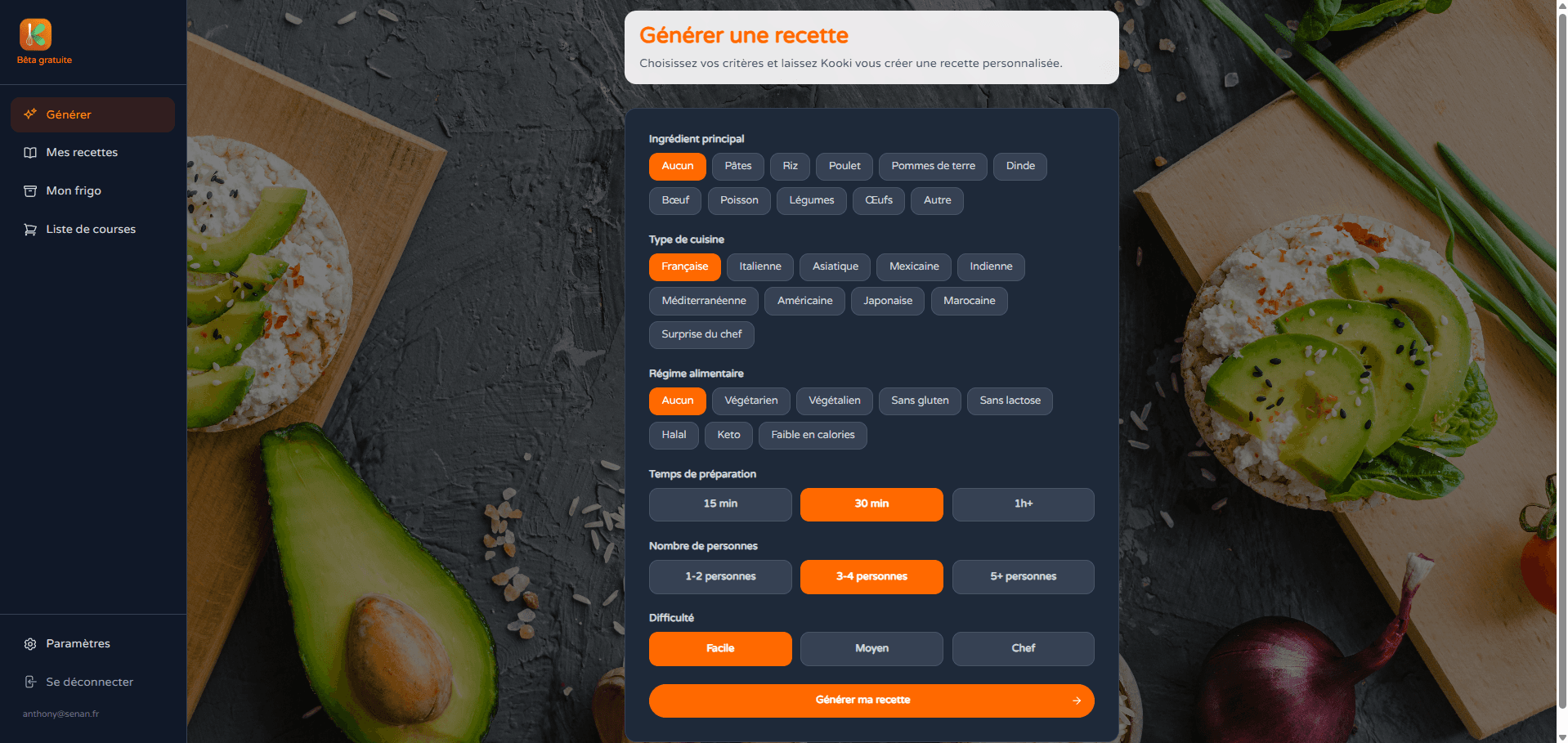 Générateur de recettes